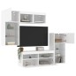 vidaXL Muebles de TV de pared con LED 5 pzas madera ingeniería blanco