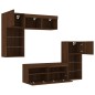 vidaXL Muebles TV pared con LED 5 pzas madera ingeniería marrón roble vidaXL Muebles TV pared con LED 5 pzas madera ingeniería marrón roble