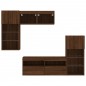 vidaXL Muebles TV pared con LED 5 pzas madera ingeniería marrón roble vidaXL Muebles TV pared con LED 5 pzas madera ingeniería marrón roble