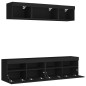 vidaXL Muebles de TV de pared con LED 5 pzas madera ingeniería negro
