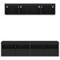 vidaXL Muebles de TV de pared con LED 5 pzas madera ingeniería negro