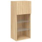 vidaXL Muebles TV pared con LED 5 pzas madera ingeniería roble Sonoma