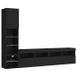 vidaXL Muebles de TV de pared con LED 4 pzas madera ingeniería negro vidaXL Muebles de TV de pared con LED 4 pzas madera ingeniería negro