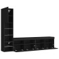 vidaXL Muebles de TV de pared con LED 4 pzas madera ingeniería negro vidaXL Muebles de TV de pared con LED 4 pzas madera ingeniería negro