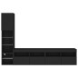 vidaXL Muebles de TV de pared con LED 4 pzas madera ingeniería negro vidaXL Muebles de TV de pared con LED 4 pzas madera ingeniería negro