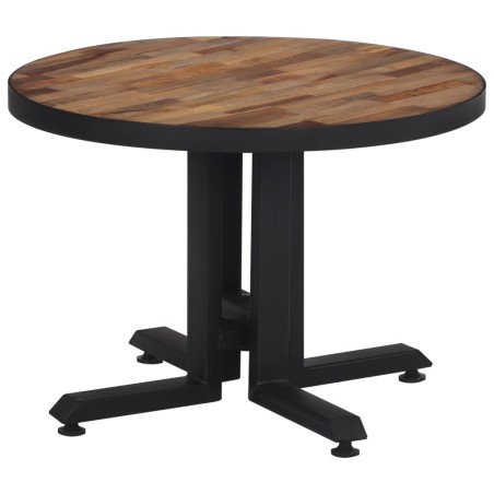 vidaXL Mesa de centro redonda teca reciclada maciza Ø55x40 cm