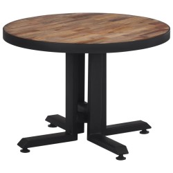vidaXL Mesa de centro redonda teca reciclada maciza Ø55x40 cm