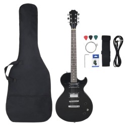 vidaXL Guitarra eléctrica para principiantes con funda negro 4/4 39"
