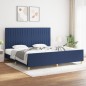 vidaXL Estructura de cama con cabecero de tela azul 200x200 cm vidaXL Estructura de cama con cabecero de tela azul 200x200 cm
