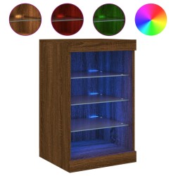 vidaXL Aparador con luces LED roble marrón 41x37x67 cm