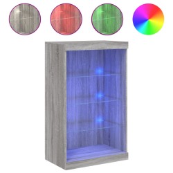 vidaXL Aparador con luces LED gris Sonoma 60,5x37x100 cm