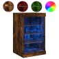 vidaXL Aparador con luces LED roble ahumado 41x37x67 cm vidaXL Aparador con luces LED roble ahumado 41x37x67 cm