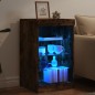 vidaXL Aparador con luces LED roble ahumado 41x37x67 cm vidaXL Aparador con luces LED roble ahumado 41x37x67 cm