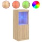 vidaXL Aparador con luces LED roble Sonoma 41x37x100 cm vidaXL Aparador con luces LED roble Sonoma 41x37x100 cm