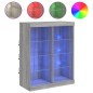 vidaXL Aparador con luces LED gris Sonoma 81x37x100 cm vidaXL Aparador con luces LED gris Sonoma 81x37x100 cm