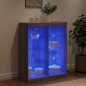 vidaXL Aparador con luces LED gris Sonoma 81x37x100 cm vidaXL Aparador con luces LED gris Sonoma 81x37x100 cm