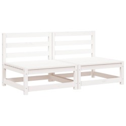 vidaXL Sofás jardín sin reposabrazos 2 uds madera blanco 70x70x67 cm