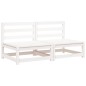 vidaXL Sofás jardín sin reposabrazos 2 uds madera blanco 70x70x67 cm vidaXL Sofás jardín sin reposabrazos 2 uds madera blanco 70x70x67 cm
