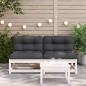 vidaXL Sofás jardín sin reposabrazos con cojines 2 uds madera blanco vidaXL Sofás jardín sin reposabrazos con cojines 2 uds madera blanco
