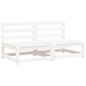 vidaXL Sofás jardín sin reposabrazos con cojines 2 uds madera blanco vidaXL Sofás jardín sin reposabrazos con cojines 2 uds madera blanco