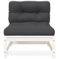 vidaXL Sofás jardín sin reposabrazos con cojines 2 uds madera blanco vidaXL Sofás jardín sin reposabrazos con cojines 2 uds madera blanco