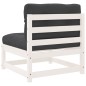 vidaXL Sofás jardín sin reposabrazos con cojines 2 uds madera blanco vidaXL Sofás jardín sin reposabrazos con cojines 2 uds madera blanco