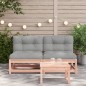 vidaXL Sofás jardín sin reposabrazos con cojines 2 uds madera Douglas vidaXL Sofás jardín sin reposabrazos con cojines 2 uds madera Douglas