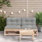 vidaXL Sofás jardín sin reposabrazos con cojines 2 uds madera de pino vidaXL Sofás jardín sin reposabrazos con cojines 2 uds madera de pino