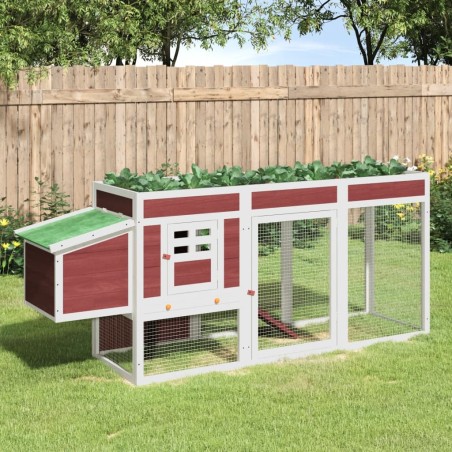 vidaXL Gallinero madera maciza de pino moca 204x50x84 cm