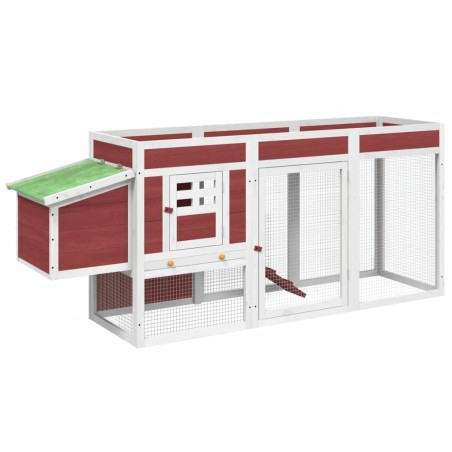 vidaXL Gallinero madera maciza de pino moca 204x50x84 cm
