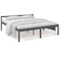 vidaXL Cama para personas mayores madera maciza pino gris 200x200 cm vidaXL Cama para personas mayores madera maciza pino gris 200x200 cm
