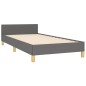 vidaXL Estructura de cama con cabecero de tela gris oscuro 90x190 cm vidaXL Estructura de cama con cabecero de tela gris oscuro 90x190 cm