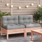 vidaXL Sofás jardín sin reposabrazos con cojines 2 uds madera Douglas vidaXL Sofás jardín sin reposabrazos con cojines 2 uds madera Douglas