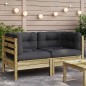 vidaXL Sofá esquinero jardín con cojines 2 uds madera pino impregnada vidaXL Sofá esquinero jardín con cojines 2 uds madera pino impregnada