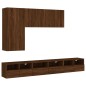 vidaXL Muebles de TV de pared 5 pzas madera de ingeniería marrón roble