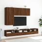 vidaXL Muebles de TV de pared 5 pzas madera de ingeniería marrón roble