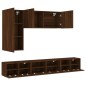 vidaXL Muebles de TV de pared 5 pzas madera de ingeniería marrón roble