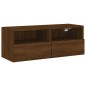 vidaXL Muebles de TV de pared 5 pzas madera de ingeniería marrón roble