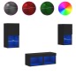 vidaXL Muebles de TV de pared con luces LED 4 piezas negro vidaXL Muebles de TV de pared con luces LED 4 piezas negro