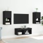 vidaXL Muebles de TV de pared con luces LED 4 piezas negro vidaXL Muebles de TV de pared con luces LED 4 piezas negro