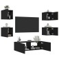 vidaXL Muebles de TV de pared con luces LED 5 piezas negro vidaXL Muebles de TV de pared con luces LED 5 piezas negro
