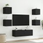 vidaXL Muebles de TV de pared con luces LED 5 piezas negro vidaXL Muebles de TV de pared con luces LED 5 piezas negro