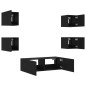 vidaXL Muebles de TV de pared con luces LED 5 piezas negro vidaXL Muebles de TV de pared con luces LED 5 piezas negro