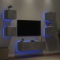 vidaXL Muebles de TV de pared con luces LED 5 piezas gris hormigón vidaXL Muebles de TV de pared con luces LED 5 piezas gris hormigón