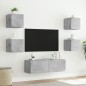 vidaXL Muebles de TV de pared con luces LED 5 piezas gris hormigón vidaXL Muebles de TV de pared con luces LED 5 piezas gris hormigón