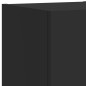 vidaXL Muebles de TV de pared con luces LED 3 piezas negro