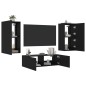 vidaXL Muebles de TV de pared con luces LED 3 piezas negro vidaXL Muebles de TV de pared con luces LED 3 piezas negro