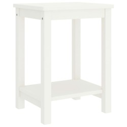 vidaXL Mesita de noche madera maciza de mango blanco 40x30x50 cm