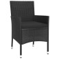 vidaXL Set de muebles jardín 5 pzas con cojines ratán sintético negro