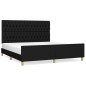 vidaXL Estructura de cama con cabecero de tela negro 180x200 cm vidaXL Estructura de cama con cabecero de tela negro 180x200 cm